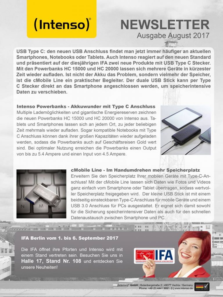 Newsletter August 2017